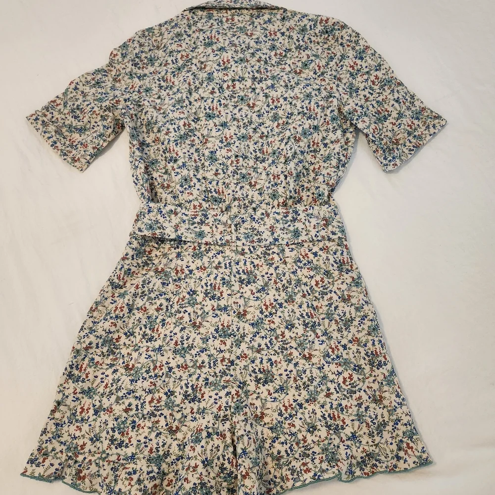 NWT Sezane Elise Jumpsuit Romper Floral Eyelet Belted Sz 38/6 Combisuit Ostuni - Picture 12 of 16